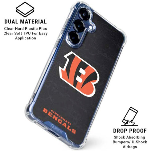 NFL Cincinnati Bengals - Distressed Galaxy S25 Clear Case